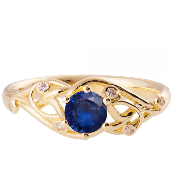 Knot Engagement Ring Yellow Gold and Sapphire ENG17 Catalogue