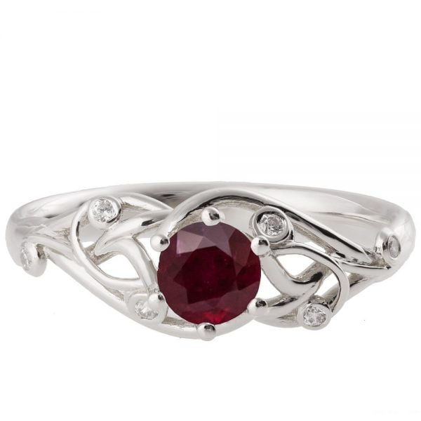 Knot Engagement Ring White Gold and Ruby ENG17 Catalogue