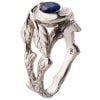 טבעת אירוסין בהשראת הטבע עשויה זהב לבן ומשובצת אבן ספיר TWIG #8 טבעות אירוסין