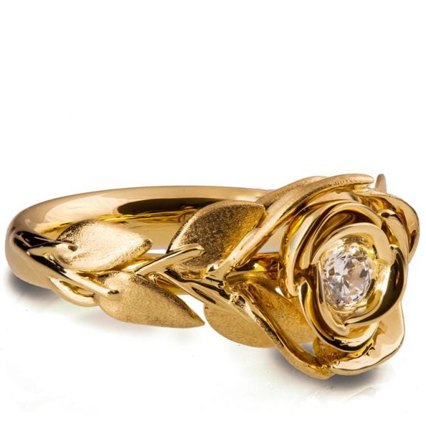 Rose Engagement Ring #1 Yellow Gold and Diamond Catalogue