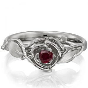 Rose Engagement Ring #3 Platinum and Ruby Catalogue