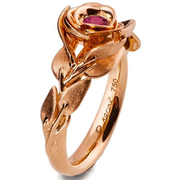 Rose Engagement Ring #1 Rose Gold and Ruby Catalogue
