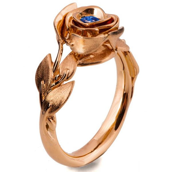 Rose Engagement Ring #1 Rose Gold and Sapphire Catalogue