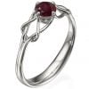 טבעת אירוסין עדינה בסגנון קלטי עשויה פלטינה ומשובצת אבן רובי ENG#10 טבעות אירוסין