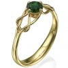 טבעת אירוסין יפיפיה בעיצוב קלטי עשויה זהב אדום ומשובצת אמרלד ENG#10 טבעות אירוסין