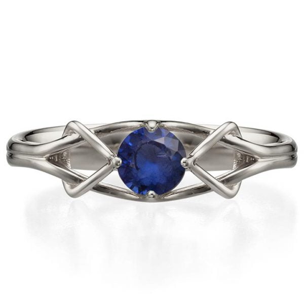 Celtic Engagement Ring White Gold and Sapphire ENG10 Catalogue