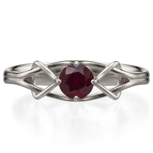 Celtic Engagement Ring White Gold and Ruby ENG10 Catalogue