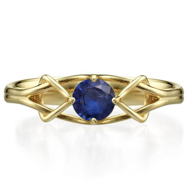 Celtic Engagement Ring Yellow Gold and Sapphire ENG10 Catalogue