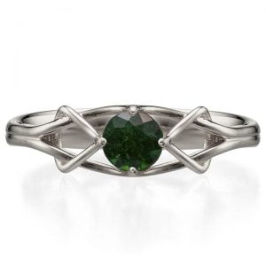 Celtic Engagement Ring White Gold and Emerald ENG10 Catalogue