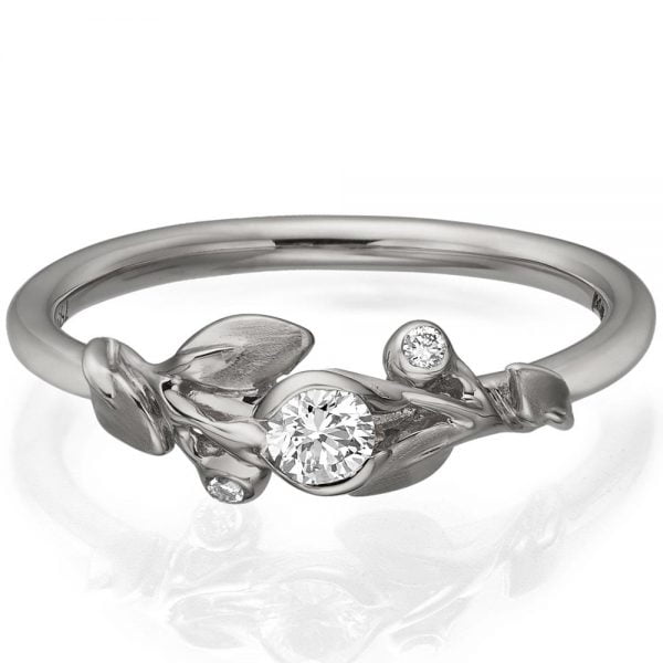 Leaves Engagement Ring #14B White Gold and Diamond Catalogue