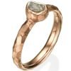 Chiseled Raw Diamond Engagement Ring Rose Gold