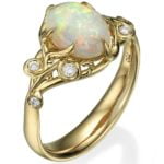 Australian Opal Ring Yellow Gold