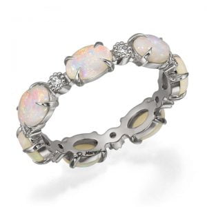 White Gold Opal Eternity Ring