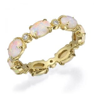 Yellow Gold Opal Eternity Ring