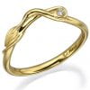 טבעת ייחודית בשיבוץ יהלומי גלם עשויה זהב צהוב טבעות נישואין