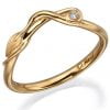 טבעת מעודנת מעוצבת בהשראת הטבע עשויה זהב אדום טבעות נישואין