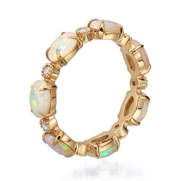 Opal Eternity Ring Rose Gold
