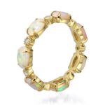 Opal Eternity Ring Yellow Gold