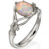 Opal and Diamonds Engagement Ring Platinum