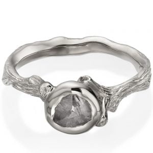 Raw Diamond Twig Engagement Ring Platinum 10 Catalogue