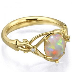 Opal and Diamonds Engagement Ring Yellow Gold 9 Catalogue