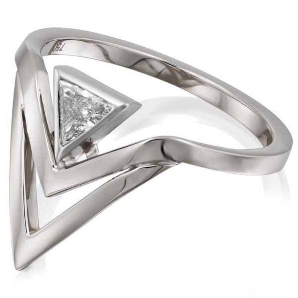 Geometric Triangle Diamond Engagement Platinum Catalogue