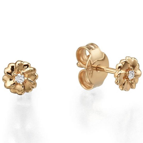 Flower Earrings Rose Gold and Diamonds 2 Catalogue