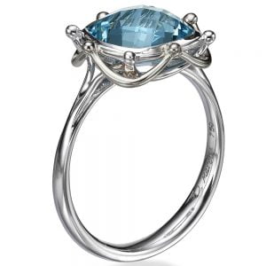Two Tone Topaz Engagement Ring White Gold R016 Catalogue