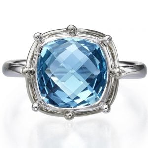 Two Tone Topaz Engagement Ring White Gold R016 Catalogue
