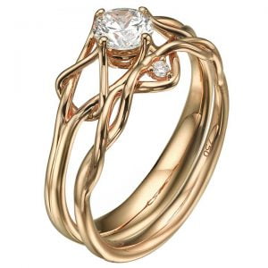 Celtic Engagement Ring Rose Gold and Moissanite 10 Catalogue