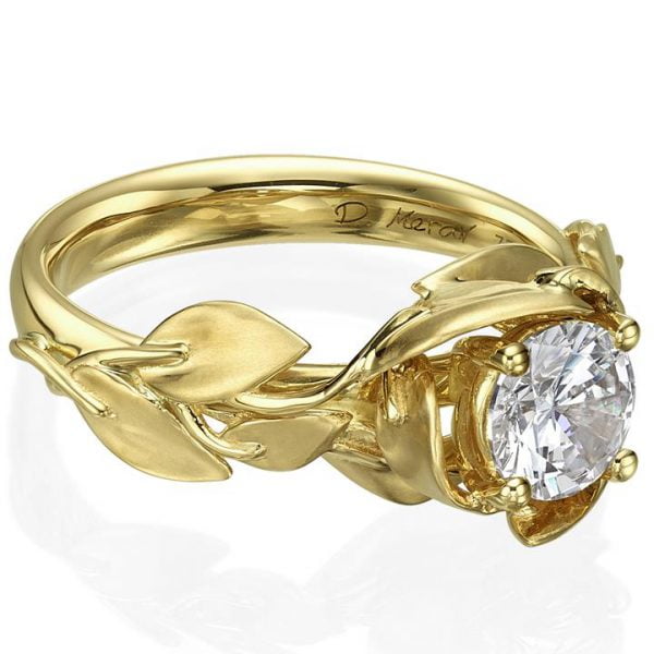 Leaves Engagement Ring #7 Yellow Gold and Diamond Catalogue