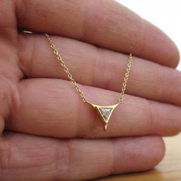 Triangle Pendant Yellow Gold and Diamond 2 Catalogue
