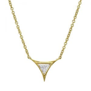 Yellow Gold Triangle Diamond Pendant