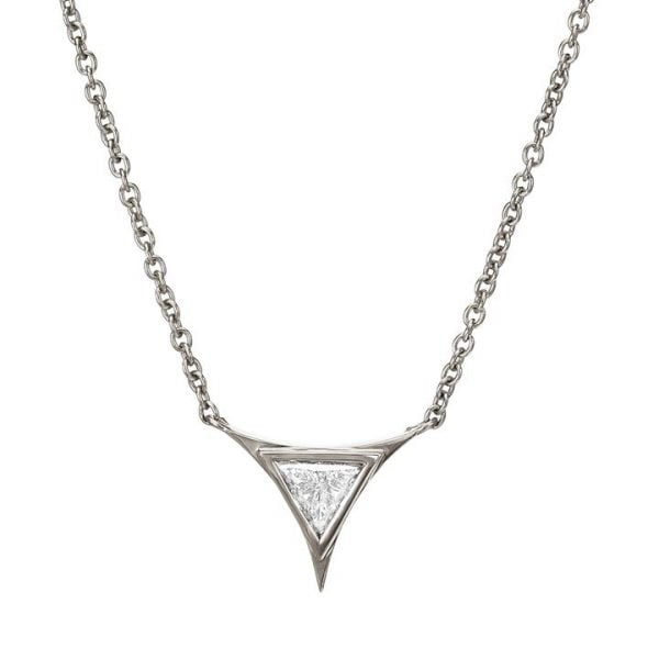 White Gold Triangle Diamond Pendant