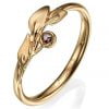 Raw Diamond Leaf Ring Rose Gold