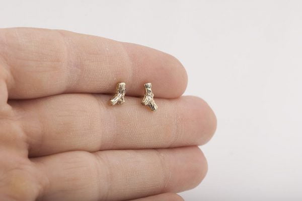 Twig Stud Earrings Rose Gold Catalogue