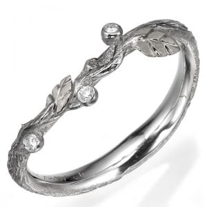 Twig and Leaf Wedding Band White Gold 31 Catalogue