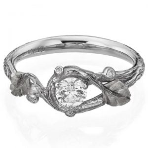 Twig and Leaf Engagement Ring White Gold and Moissanite 31 Catalogue