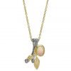 Twig and Leaf Opal Pendant Yellow Gold
