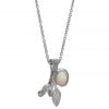Twig and Leaf Opal Pendant White Gold