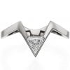 Triangle Diamond V Shaped Engagement Ring Platinum