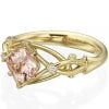 Celtic Engagement Ring White Gold and Cushion Morganite 9 Catalogue