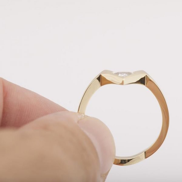 Triangle Diamond V Shaped Engagement Ring Rose Gold Catalogue