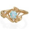 Twig and Leaves Opal Engagement Ring Yellow Gold 3 Catalogue