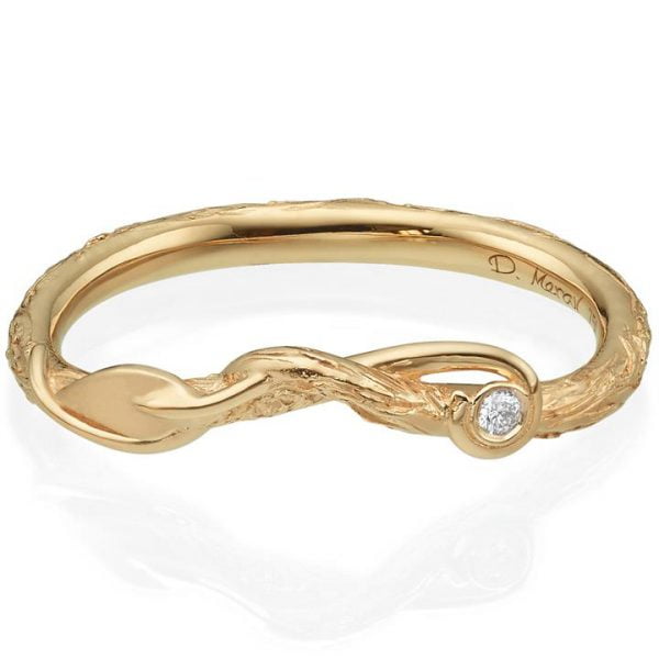Twig and Leaf Diamond Ring Rose Gold Catalogue