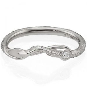 Twig and Leaf Diamond Ring White Gold Catalogue