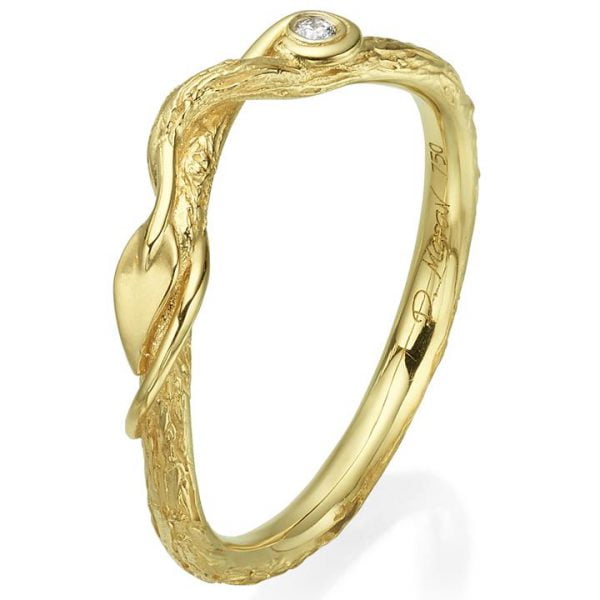 Twig and Leaf Diamond Ring Yellow Gold Catalogue