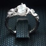 Raw Diamond Twig Engagement Ring Platinum 31