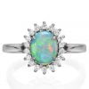 Opal and Diamonds Diana Engagement Ring Platinum Catalogue