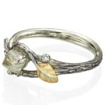 Yellow Gold Raw Diamond Twig Engagement Ring